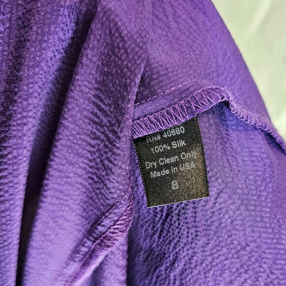 Black Halo Satin Cowl Neck Mini Dress Purple Size 8 NWOT Designer Cocktail Dress - Picture 11 of 11